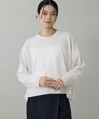 ＜INED L (Women/大きいサイズ)＞《大きいサイズ》クルーネックプルオーバーニット（７１５４１７０８０１）