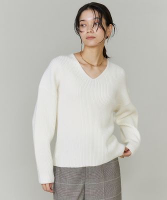 ＜INED L (Women/大きいサイズ)＞《大きいサイズ》Ｖネックプルオーバーニット（７１５４１７０８５０）