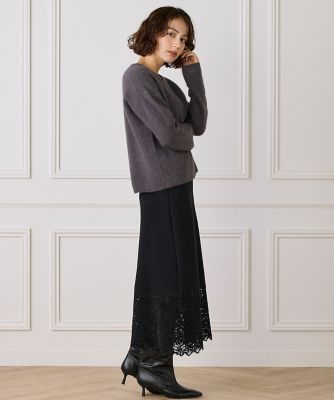 レースニットスカート（7154175056） | INED (Women)/イネド