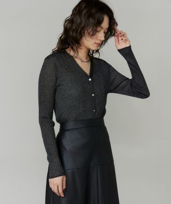 ＜INED (Women)＞ワイドリブＶネックカーディガン（７１５４１７８０２１）