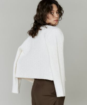 ツイード風ニットカーディガン（7154178040） | INED (Women