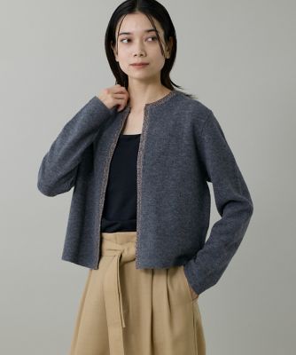 ＜INED L (Women/大きいサイズ)＞《大きいサイズ》クルーネックカーディガン（７１５４１７８８３９）