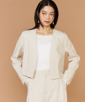 ＜INED (Women)＞リネンスペンサージャケット《ＰＯＮＴＥＲＯＲＴＯ》（７１６０１４１０１４）