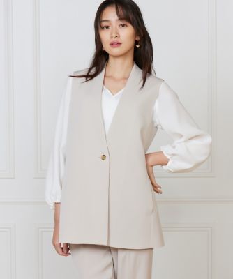 ＜INED L (Women/大きいサイズ)＞《大きいサイズ》カラーレスジレ（７１６０１４１８１２）