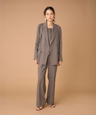 大きいサイズ》リネンダブルブレストジャケット《PONTETORTO