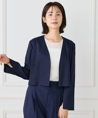 PING レディースジャケット ネイビー　新品　サイズＭ 大きいサイズ》リネンスペンサージャケット《PONTETORTO