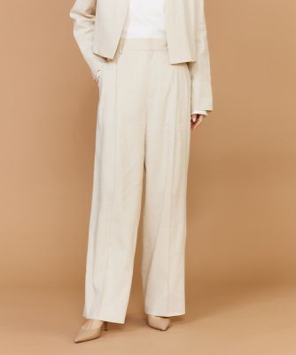 ＜INED (Women)＞リネンセミワイドパンツ《ＰＯＮＴＥＲＯＲＴＯ》（７１６０１６１０１３）