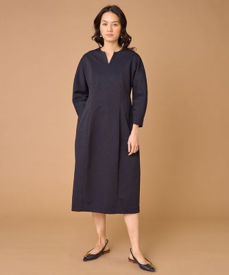 新品タグ付き　アドーア　ワンピース　キーネック　長袖　毛 キーネックワンピース（7161121005） | INED (Women)/イネド