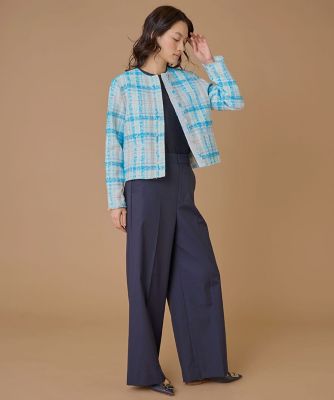 ノーカラーツイードジャケット《LINTON》（7161141005