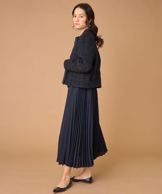 ノーカラーツイードジャケット《LINTON》（7161141005