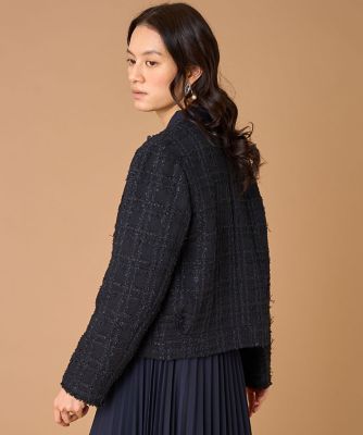 ノーカラーツイードジャケット《LINTON》（7161141005