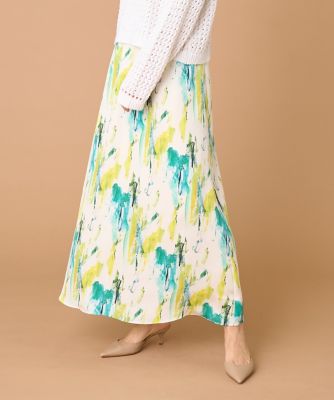 ＜INED L (Women/大きいサイズ)＞《大きいサイズ》プリントフレアスカート（７１６１１５２８１１）