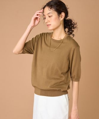 ＜INED (Women)＞ＦＦ３０ゲージクルーネック５分袖ニット（７１６１１７０００５）