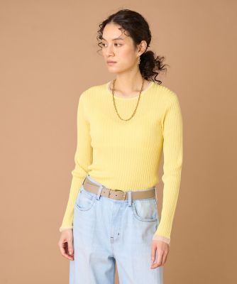 ＜INED L (Women/大きいサイズ)＞《大きいサイズ》シアードッキングリブニット（７１６１１７０８０２）