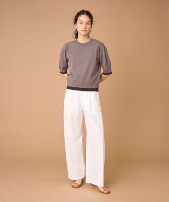 大きいサイズ》クルーネック5分袖サマーニット（7161170811
