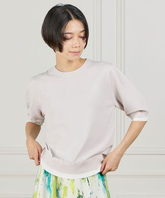 大きいサイズ》クルーネック5分袖サマーニット（7161170811