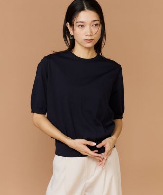 大きいサイズ》クルーネック5分袖サマーニット（7161170811