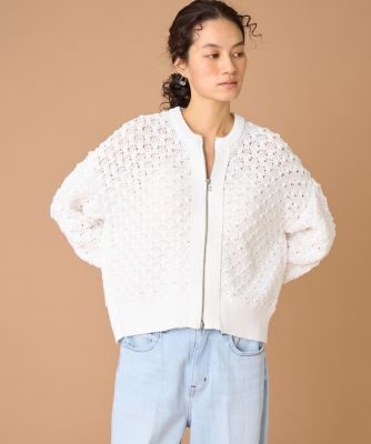 ＜INED (Women)＞ポップコーン柄ジップアップカーディガン（７１６１１７８０１３）