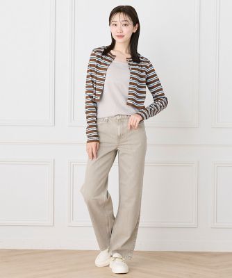 m*♡様 【LOUNIE × Le Minor(ルミノア)】ボーダーカーディガン ルミノア ボーダーショートカーディガン SHORT CARDIGAN