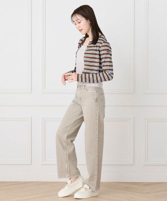 ルミノア ボーダーショートカーディガン SHORT CARDIGAN