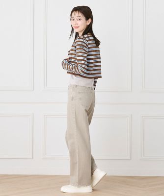 ルミノア ボーダーショートカーディガン SHORT CARDIGAN