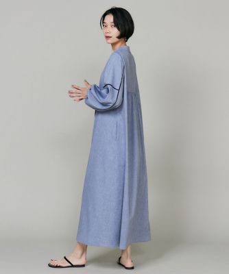 Vネックシャンブレーワンピース（7162121014） | INED
