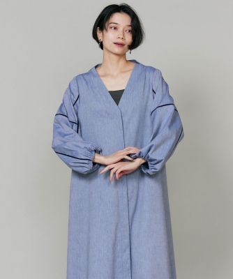 Vネックシャンブレーワンピース（7162121014） | INED