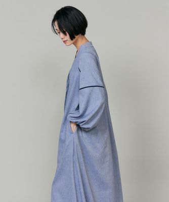 Vネックシャンブレーワンピース（7162121014） | INED