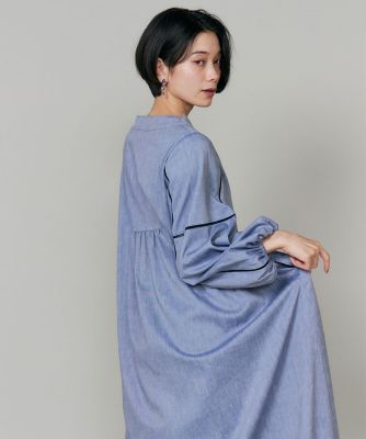 Vネックシャンブレーワンピース（7162121014） | INED