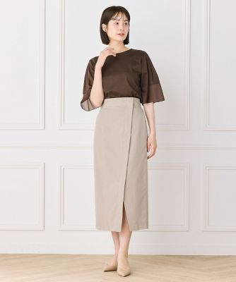 ラップ風ストレートシルエットスカート（7162152020