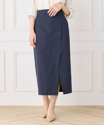 SATOKA サトカ Kate ラップ風スカート ネイビー　size1 ラップ風ストレートシルエットスカート（7162152020