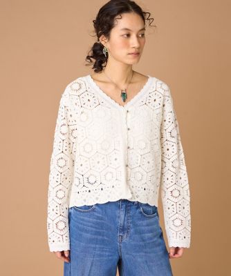 ＜INED (Women)＞クロシェ編みカーディガン（７１６２１７８０１４）