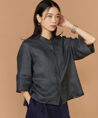 INED L (Women/大きいサイズ)/イネドＬ 《大きいサイズ》リネンコクーンスリーブブラウス（７１６２１８１８０２）