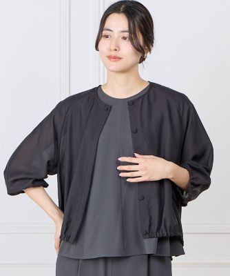 INED (Women)/イネド シアー羽織ブラウス｜透ける美しさと立体感で心弾む、夏の羽織り（７１６２１８２０１７）