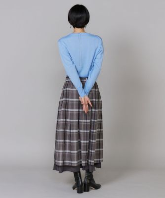 大きいサイズ》シアーチェックレイヤードスカート ｜ オンオフ活躍する