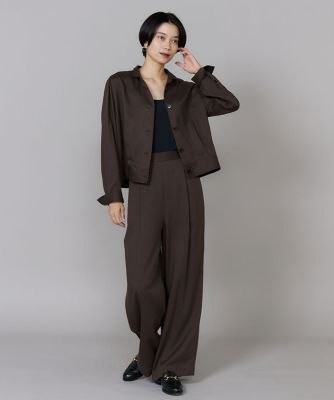 美品 INED ストレートシルエット パンツスーツ ワイドストレートパンツ｜ 落ち感と縦ラインで美脚を叶える大人上品