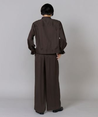 大きいサイズ》ワイドストレートパンツ｜ 落ち感と縦ラインで美脚を
