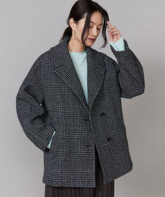 大きいサイズ》チェックショートコート《BALLI