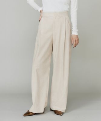＜la veille by SUPERIOR CLOSET (Women)＞《大きいサイズ》フェイクスエードタックワイドパンツ（８０５０１６１８０３）