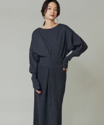 大きいサイズ》タックデザインニットワンピース（8054172836