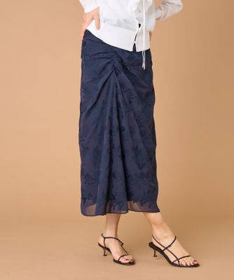 大きいサイズ》シフォン刺繍スカート（8060152801） | la