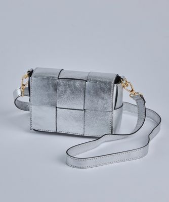 スクエアメッシュメタリックショルダーバッグ《MARLON