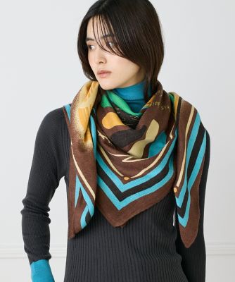 ウールシルクストールヘリンボーン織 レコード柄《manipuri