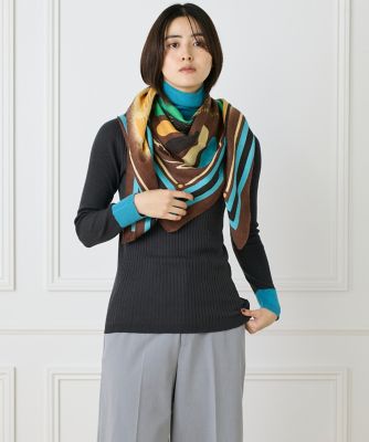 ウールシルクストールヘリンボーン織 レコード柄《manipuri