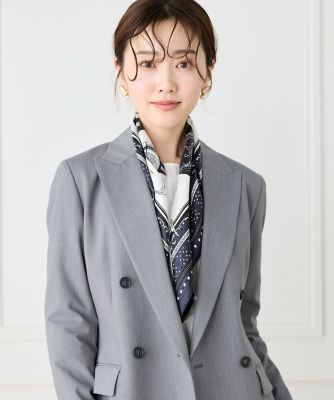セオリーリュクス　manipuri バルーン　シルクスカーフ グレーマルチ　新品 シルクスカーフバルーンバンダナ《manipuri