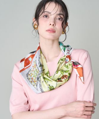 ＜SUPERIOR CLOSET (Women)＞ダイヤ型スカーフ　ハーバルガーデン《ｍａｎｉｐｕｒｉ》（８１６０２８４６０６）