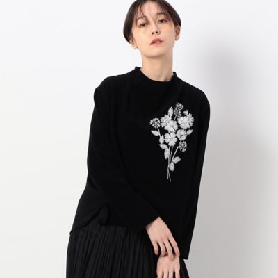 コーデュロイジャージー　フラワーブーケ刺繍プルオーバー（０１０１ＥＡ１１）