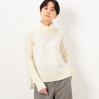 ＜三越伊勢丹/公式＞【SALE】COMME CA (Women)/コムサ ミニループインレイ ニット切替プルオーバー シロ トップス【三越伊勢丹/公式】