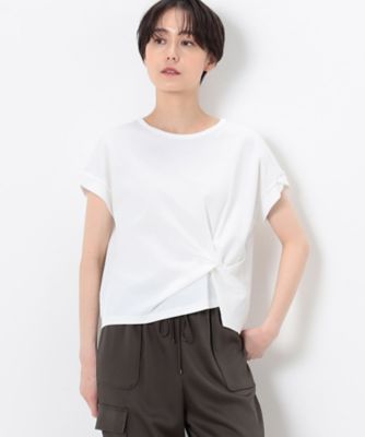 ＜三越伊勢丹/公式＞ COMME CA (Women)/コムサ コットン強撚ポンチ デザインタックシャツ シロ トップス【三越伊勢丹/公式】