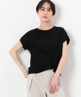 ＜三越伊勢丹/公式＞ COMME CA (Women)/コムサ コットン強撚ポンチ デザインタックシャツ クロ トップス【三越伊勢丹/公式】